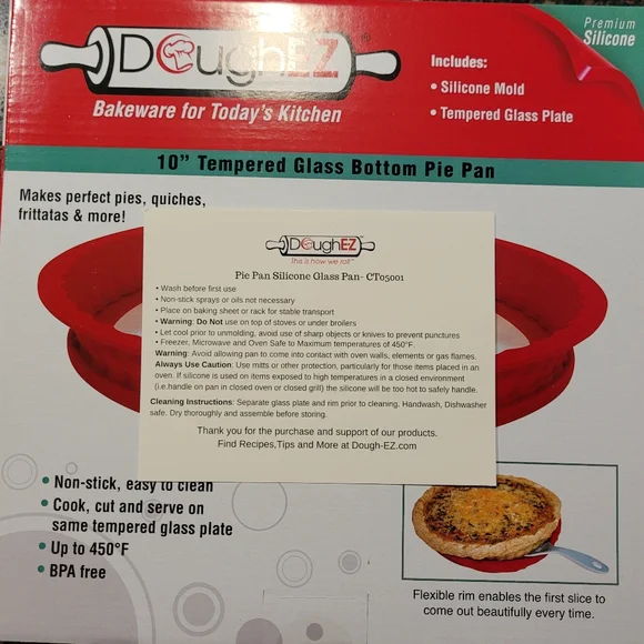 10″ DoughEZ® Silicone Glass Bottom Pie Pan (Set of 2) - Picture 9 of 10